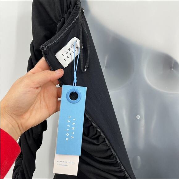 TANYA TAYLOR Marla Ruched Maxi Fit and Flare Dress Off Shoulder Long Sleeve NEW - Picture 14 of 16